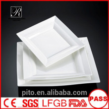 P &amp; T fábrica de cerâmica, placas de jantar de porcelana, placas brancas quadradas, placas principais